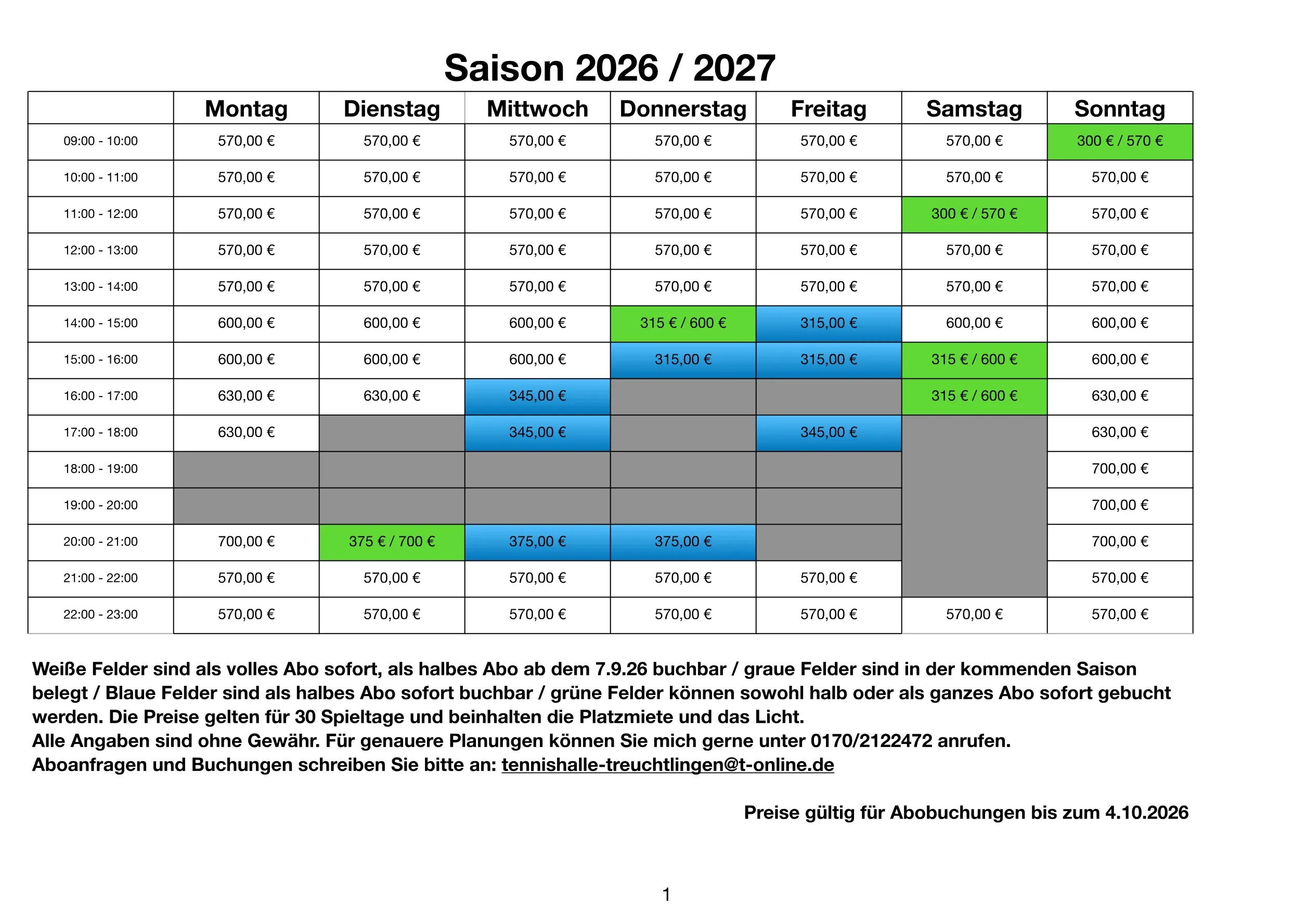 Abobuchungsplan 26/27