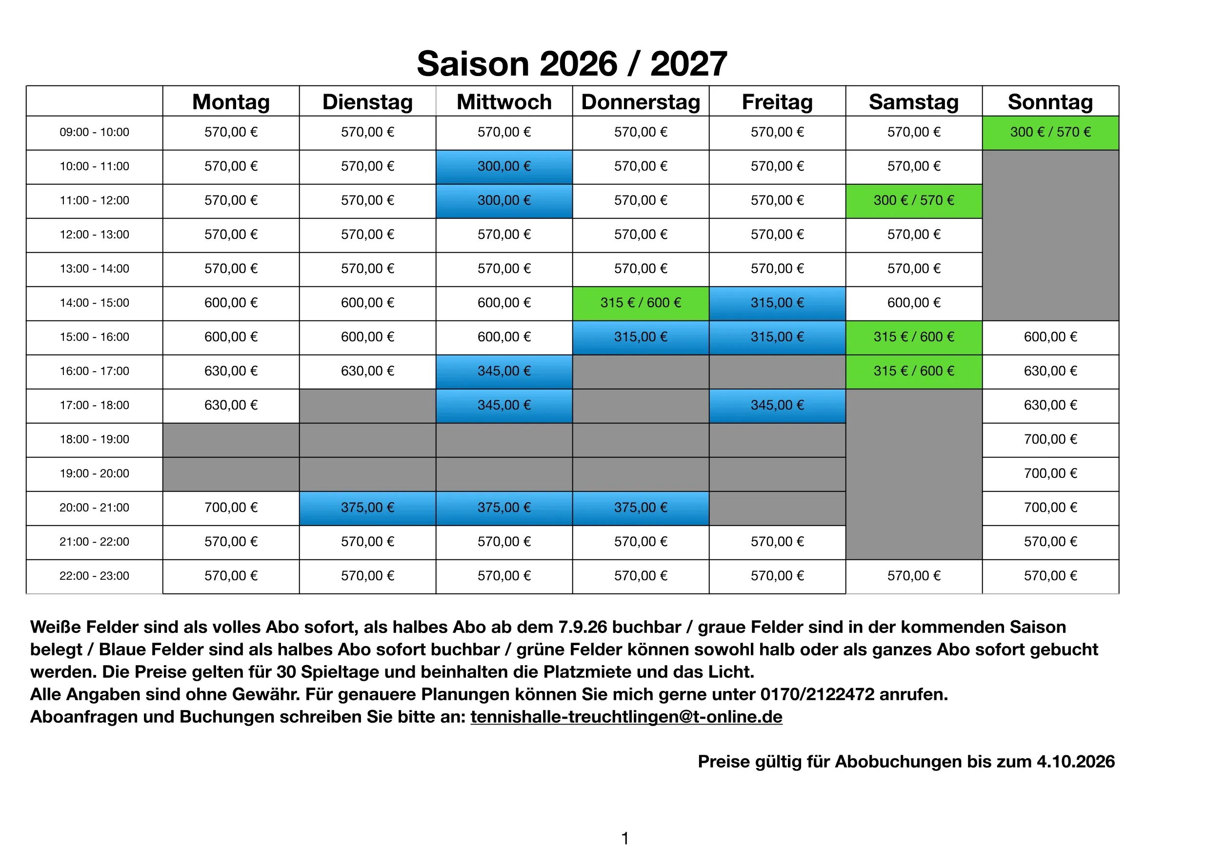 Abobuchungsplan 26/27