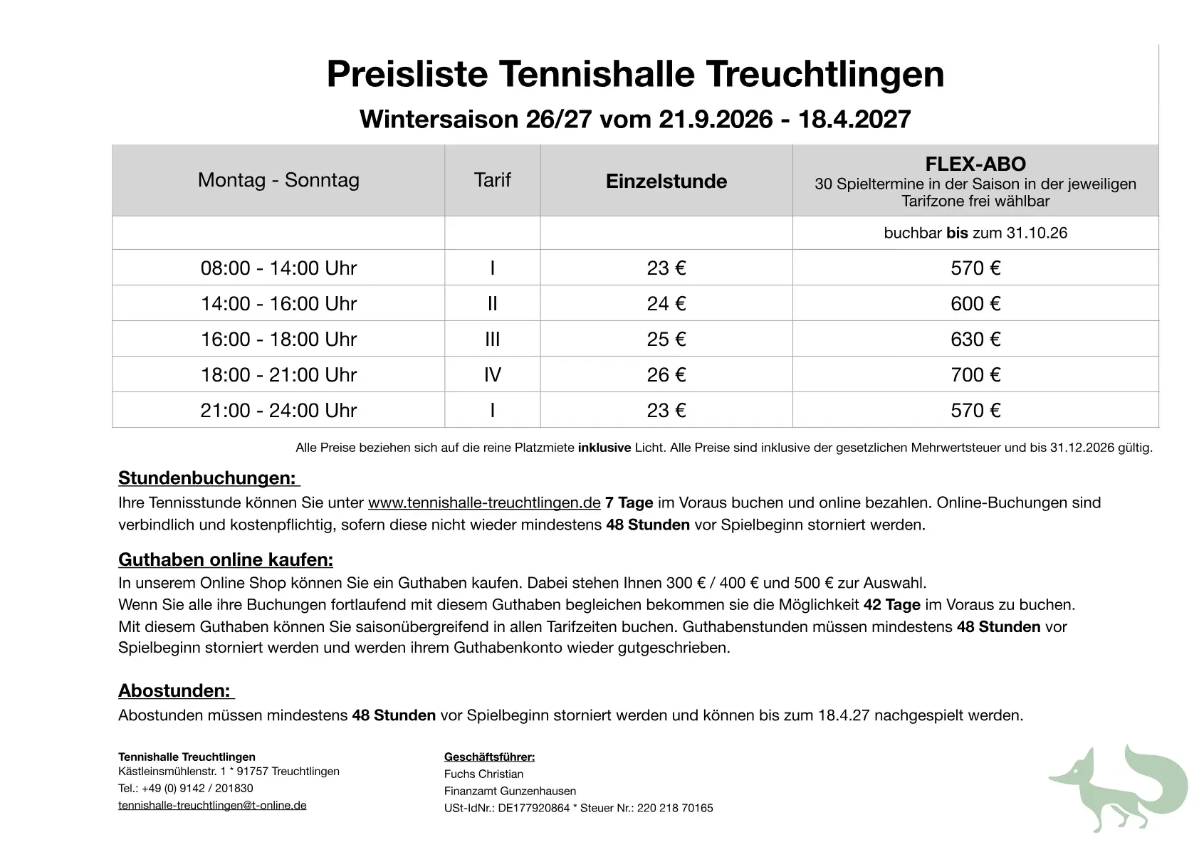 Preisliste